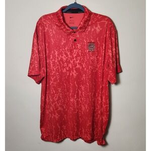 Nike Golf Dri-Fit Polo Shirt Mens XL Red Digital‎ Camo Whistling Straits